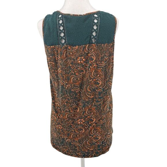Anthropologie Daniel Rainn Boho Paisley Sleeveless Top Sz M EUC Summer Vibes - Picture 4 of 8